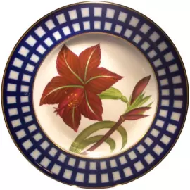 Декоративная тарелка "Плоская" с рисунком "Амариллис"