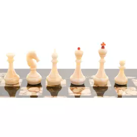 Шахматы из мореного дуба и янтаря "Флора"