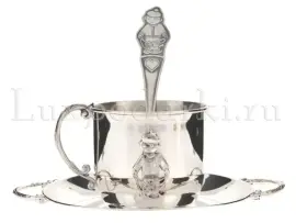 Набор детский серебряный КД "Мальчик" (3 предмета, с кружкой и блюдцем) Набор детский серебряный КД "Мальчик" (3 предмета, с кружкой и блюдцем)