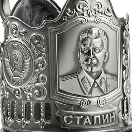 Набор подстаканников "Символы СССР" никелированный с чернением