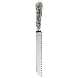 Bread set "Hunting" silver-plated with blackening