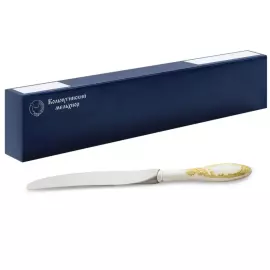 Набор десертных ножей "Морозко" посеребренный с позолотой, на 6 персон