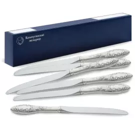 Набор столовых ножей "Морозко" посеребренный с чернением, на 6 персон