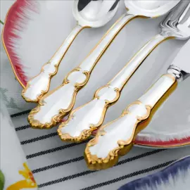 Набор столовых ложек "Лира" посеребренный с позолотой