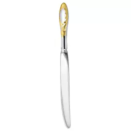 Набор столовых ножей "Пламя" посеребренный с позолотой, на 6 персон