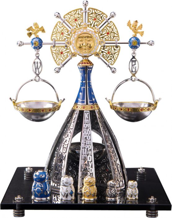 Сувенир из серебра - знак зодиака "Весы"