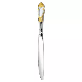 Набор столовых ножей "Серебряная роза" посеребренный с позолотой, на 6 персон