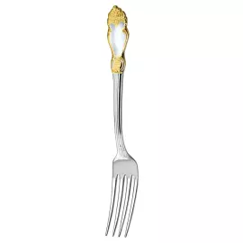 Набор столовых вилок "Серебряная роза" посеребренный с позолотой, на 6 персон