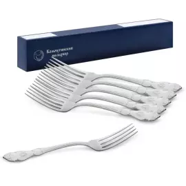 Набор столовых вилок "Герб" посеребренный, на 6 персон