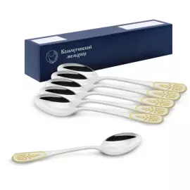 Набор столовых ложек "Визирь" посеребренный с позолотой, на 6 персон