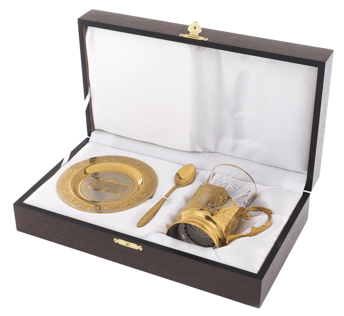 Tea set with the emblem of the State Duma, Zlatoust