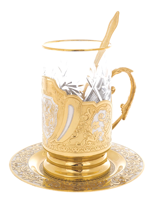 Tea set with the FSB emblem, Zlatoust