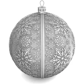 Silver Christmas tree ball "Frosty pattern"