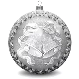Silver Christmas tree ball "Bells"