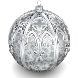 Silver Christmas tree ball "Rozhdestvensky"