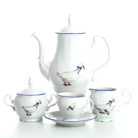 Кофейный сервиз Bernadotte Гуси на 6 персон, 17 предметов