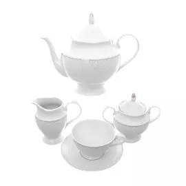 Чайный набор из фарфора Repast "Жемчуг" на 6 персон, 15 предметов