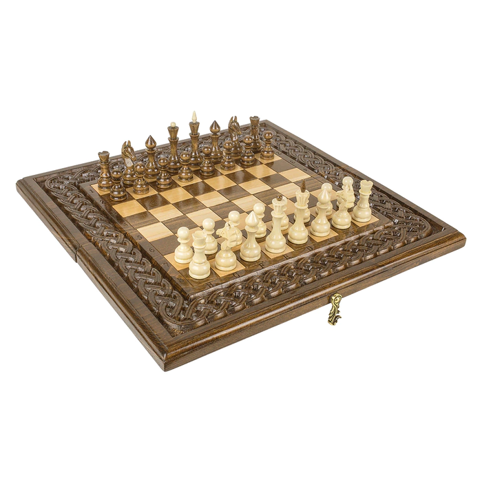 Chess + backgammon carved "Armenian Ornament 2" 50, Haleyan
