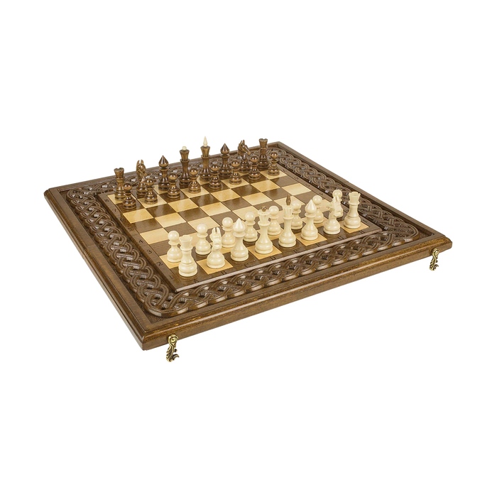 Chess + backgammon carved "Armenian Ornament 2" 40, Haleyan