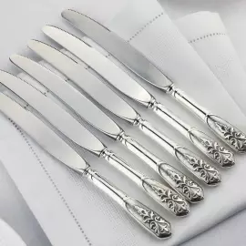 Набор столовых ножей "Визирь" посеребренный с чернением, на 6 персон