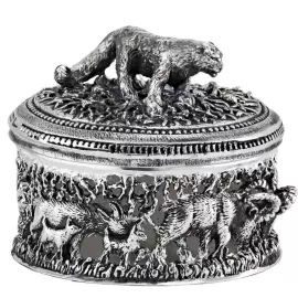 Корпус к солонке "Барс" посеребренный полированный с чернением