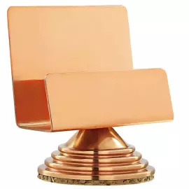 Визитница медная лакированная на круглой подставке