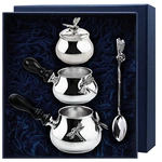 Silver Dragonfly coffee set: spoon, turkey , creamer, sugar bowl
