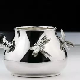 Серебряный набор для кофе "Стрекоза": ложка, турка, сливочник, сахарница