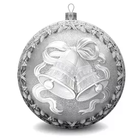 Серебряный елочный шар "Колокольчик"