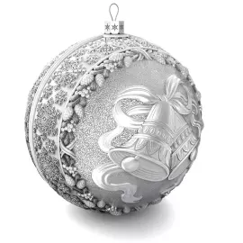 Серебряный елочный шар "Колокольчик"