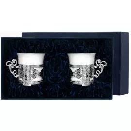Набор серебряный кофейная чашка "Август Октавиан": чашка, без ложки, на 2 персоны
