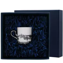 Чашка кофейная  "Виноград" серебряная с чернением, на 1 персону