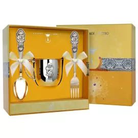 Набор серебряный детский КД "Девочка": вилка, кружка, ложка