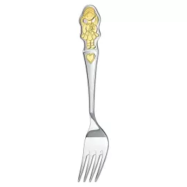 Набор серебряный детский КД "Девочка": вилка, кружка, ложка с позолотой