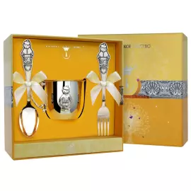 Набор серебряный детский КД "Мальчик": вилка, кружка, ложка, на 1 персону