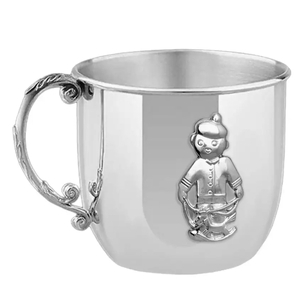 Set of silver children's CD "Boy": fork, mug, spoon