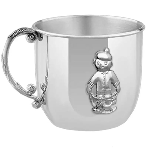 Set of silver children's CD "Boy": fork, mug, spoon with gilding