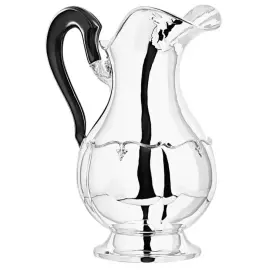 Кувшин серебряный с цветочным орнаментом и деревянной ручкой в футляре