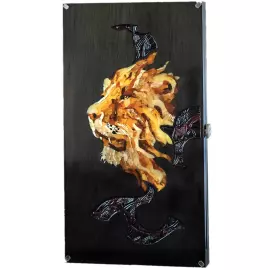 Нарды из мореного дуба и янтаря "Лев" коллекции "Легенды мира"