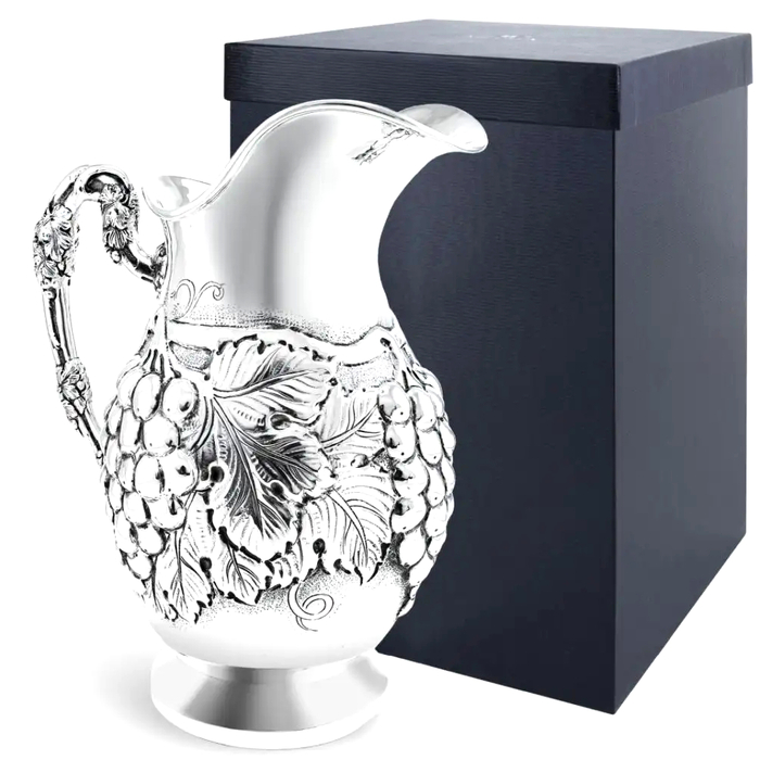 Silver jug "Leaves" in a case
