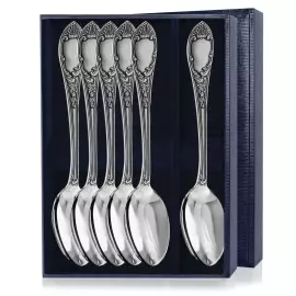 Набор серебряный столовых ложек "Престиж" с чернением, на 6 персон, в футляре