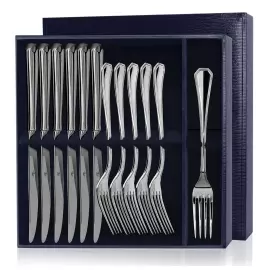 Набор столовый серебряный "Элегант" 12 предметов: вилка, нож в футляре