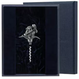 Штопор серебряный "Обезьяна" с черением в футляре