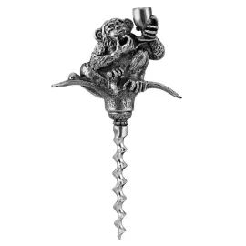 Штопор серебряный "Обезьяна" с черением в футляре