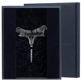 Штопор серебряный "Петух" в футляре