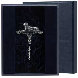 Штопор серебряный "Собака" с чернением в футляре