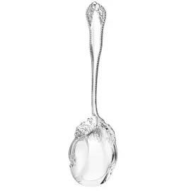 Серебряный набор для салата "Узоры": ложка и вилка, футляр