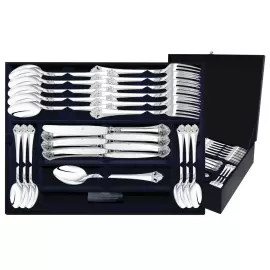 Серебряный набор столовый "Афина" 48 предметов : вилка, ложка, нож, чайная ложка,  на 12 персон