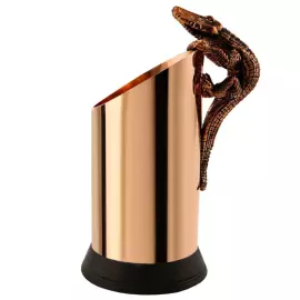 Медный набор канцелярский "Сафари" с чернением, 9 предметов: лупа+нож для писем+подставка для бумаги+карандашница+5 карандашей