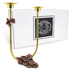 Латунный подсвечник "Летний сад" с медным литым элементом и чернением Латунный подсвечник "Летний сад" с медным литым элементом и чернением